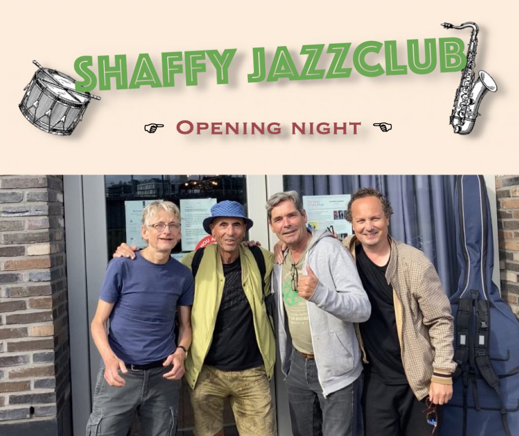 Vier jazzmusici uit het Amsterdamse circuit gaan maandelijks een jazzconcert organiseren. Opening night zaterdag 11 september 2021 aanvang 20:00 uur