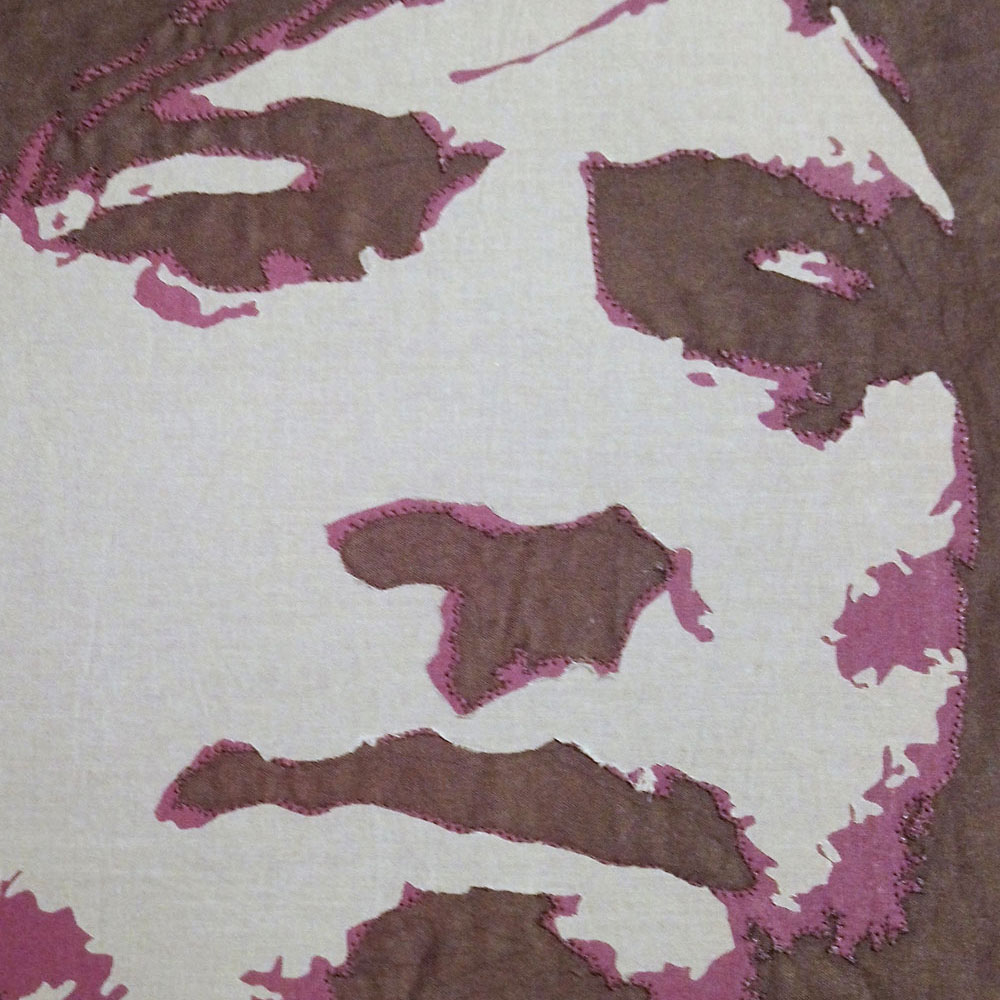 portret van Ramses in textiel door kunstenares Margriet Wouterse, zaterdag 19 november 16:00 uur