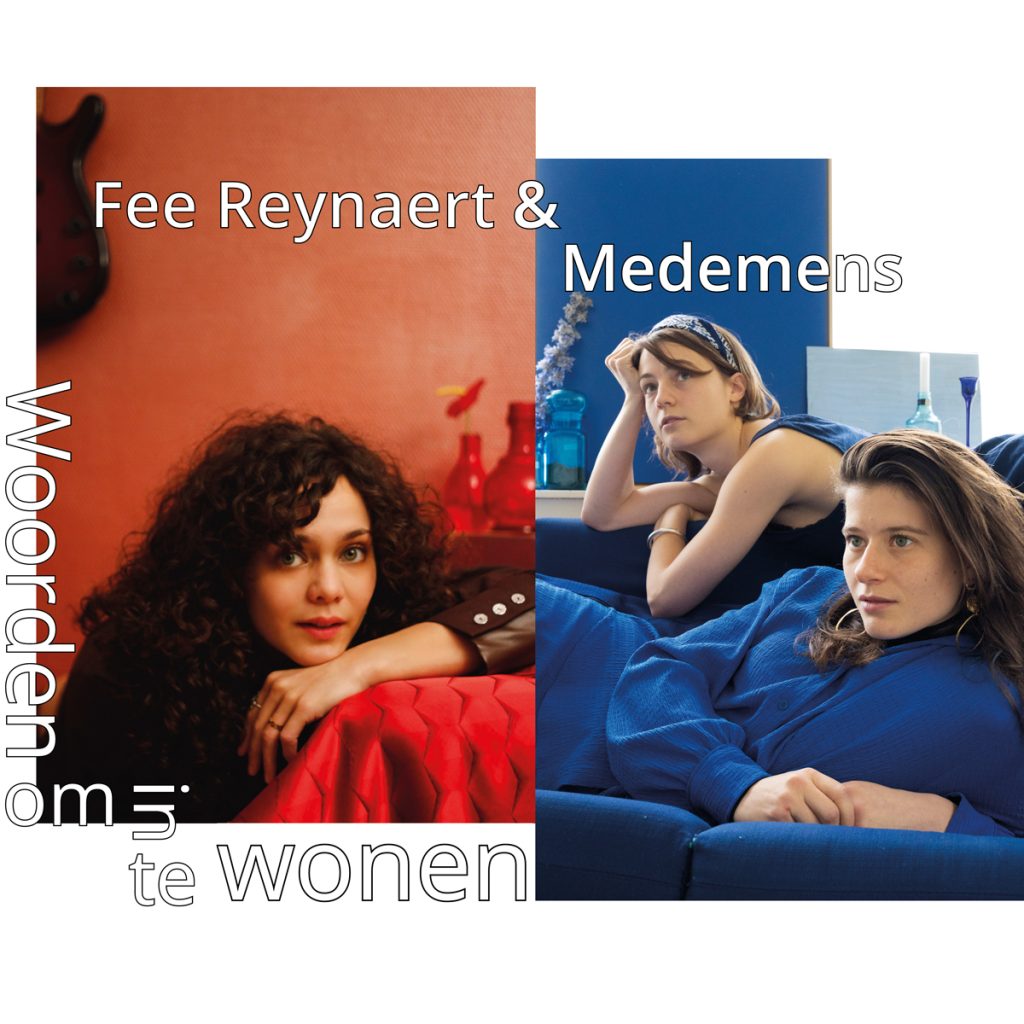 Een avondvullend programma met poëzie en muziek door Medemens (Annick Sickinghe en Kathlyn Wuyts) en Fee Reynaert, donderdag 11 mei 2023.